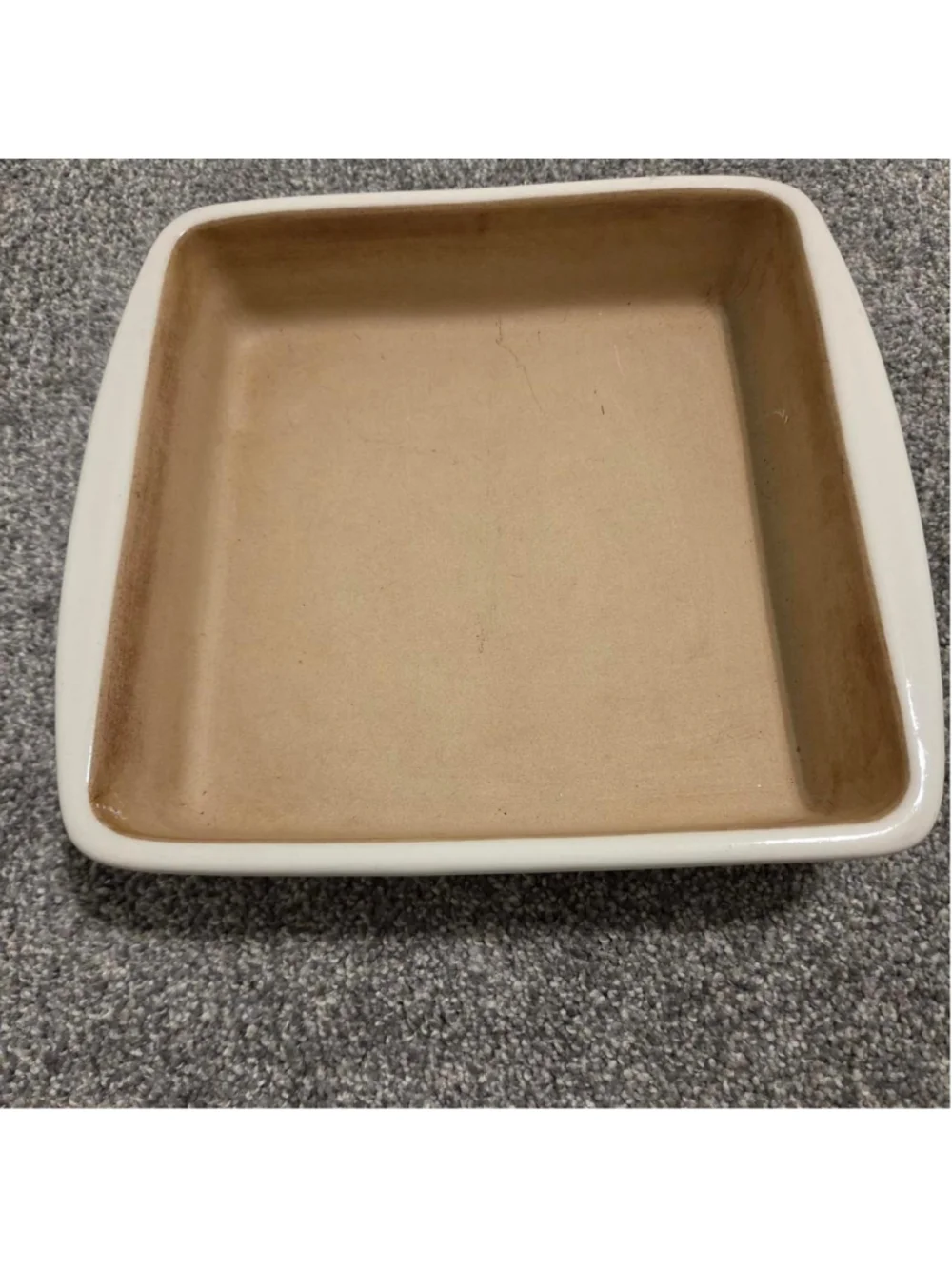 Pampered chef family heritage collection square baker - has a stain shown in 4th